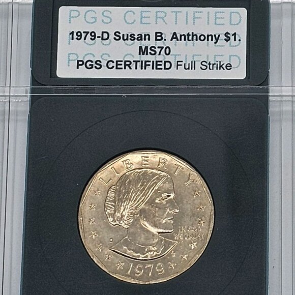 1979 P-D-S Susan B Anthony Dollars $1 PGS Certified Full Strike MS70 / CameoPR70 - Picture 3 of 7
